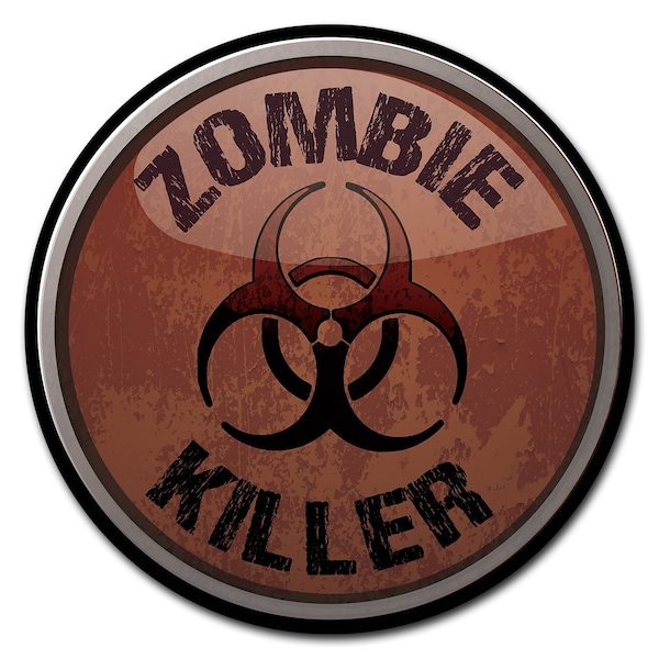 Zombie Killer Circle Vinyl Laminated Decal